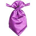 Jongens plastron paars satijn 