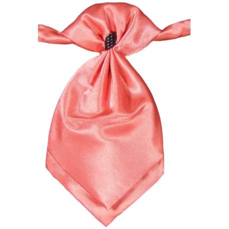 Zalmroze satijnen plastron