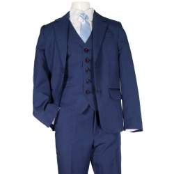 Jongens kostuum effen kobalt blauw