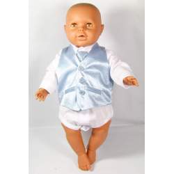 Baby gilet l.blauw met dasje