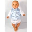 Baby gilet licht blauw met dasje