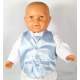 Baby gilet l.blauw met dasje